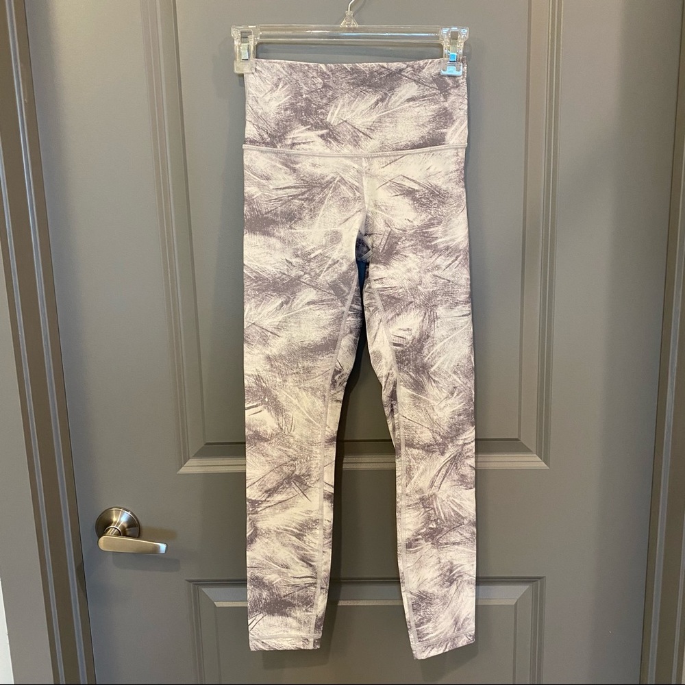 Lululemon Wunder Under Hi-Rise 7/8 Tight Breeze By White Light Cast White Gray 4
